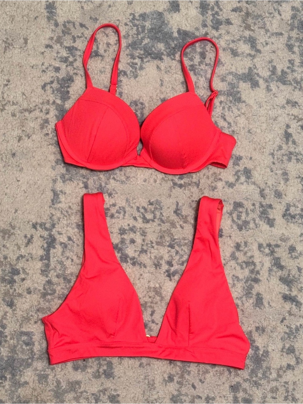 2 small coral bikini swim tops ( Victoria secret )